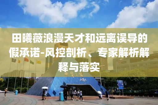 田曦薇浪漫天才和遠離誤導的假承諾-風控剖析、專家解析解釋與落實