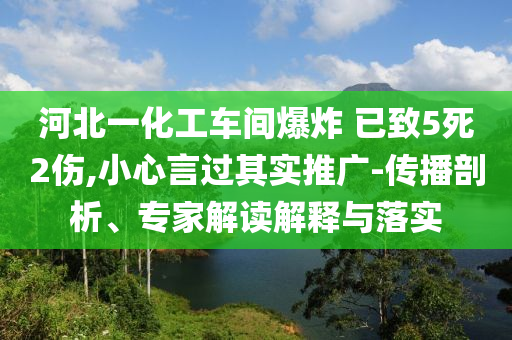 河北一化工車間爆炸 已致5死2傷,小心言過其實(shí)推廣-傳播剖析、專家解讀解釋與落實(shí)