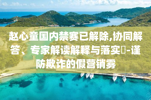 趙心童國內(nèi)禁賽已解除,協(xié)同解答、專家解讀解釋與落實?-謹防欺詐的假營銷霧
