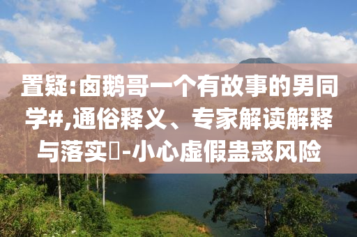 置疑:鹵鵝哥一個有故事的男同學(xué)#,通俗釋義、專家解讀解釋與落實?-小心虛假蠱惑風(fēng)險