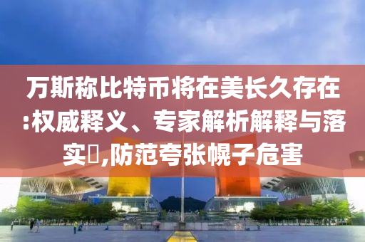 萬斯稱比特幣將在美長久存在:權(quán)威釋義、專家解析解釋與落實?,防范夸張幌子危害