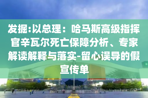 發(fā)掘:以總理：哈馬斯高級指揮官辛瓦爾死亡保障分析、專家解讀解釋與落實(shí)-留心誤導(dǎo)的假宣傳單
