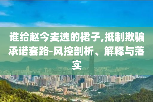 誰給趙今麥選的裙子,抵制欺騙承諾套路-風(fēng)控剖析、解釋與落實