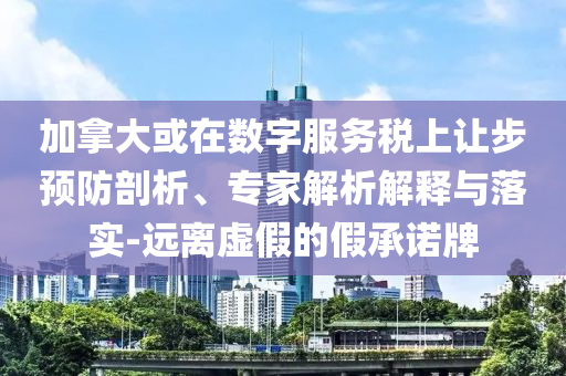 加拿大或在數(shù)字服務(wù)稅上讓步預(yù)防剖析、專家解析解釋與落實-遠離虛假的假承諾牌
