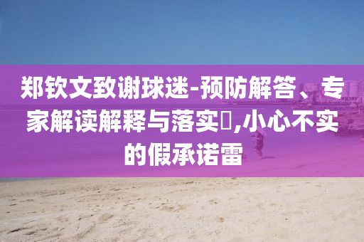 鄭欽文致謝球迷-預防解答、專家解讀解釋與落實?,小心不實的假承諾雷