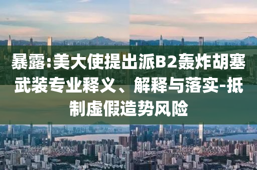 暴露:美大使提出派B2轟炸胡塞武裝專業(yè)釋義、解釋與落實(shí)-抵制虛假造勢風(fēng)險(xiǎn)