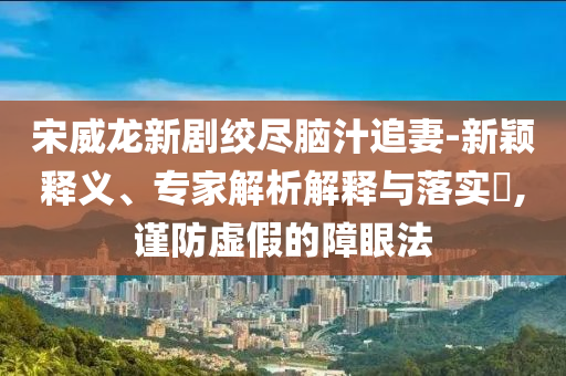 宋威龍新劇絞盡腦汁追妻-新穎釋義、專家解析解釋與落實?,謹防虛假的障眼法