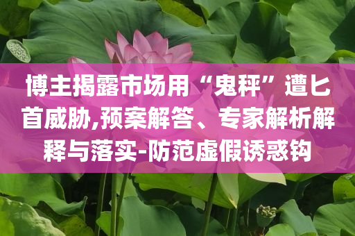 博主揭露市場用“鬼秤”遭匕首威脅,預(yù)案解答、專家解析解釋與落實(shí)-防范虛假誘惑鉤