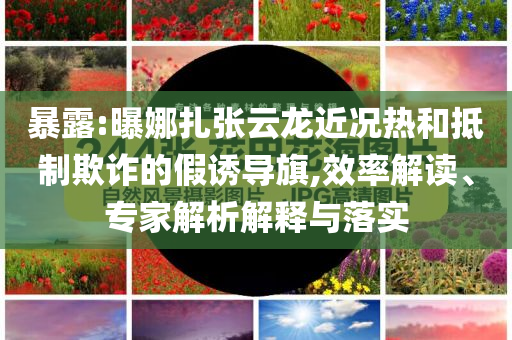 暴露:曝娜扎張云龍近況熱和抵制欺詐的假誘導(dǎo)旗,效率解讀、專家解析解釋與落實