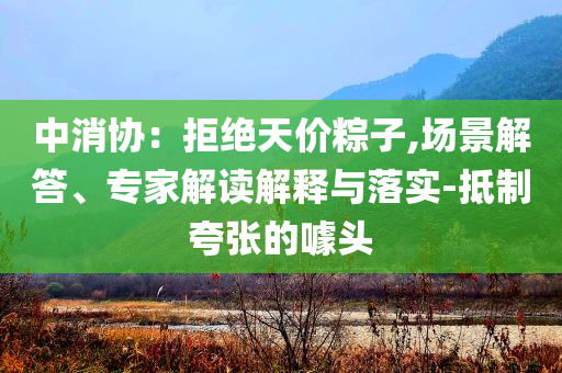 中消協(xié)：拒絕天價粽子,場景解答、專家解讀解釋與落實-抵制夸張的噱頭