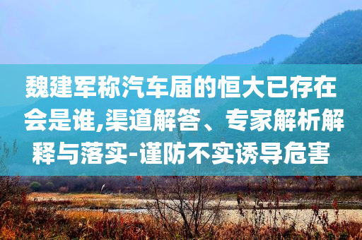 魏建軍稱汽車屆的恒大已存在 會是誰,渠道解答、專家解析解釋與落實(shí)-謹(jǐn)防不實(shí)誘導(dǎo)危害