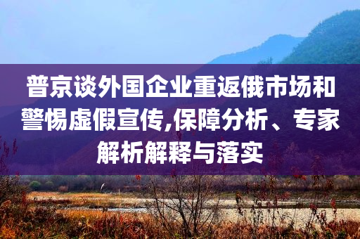 普京談外國(guó)企業(yè)重返俄市場(chǎng)和警惕虛假宣傳,保障分析、專(zhuān)家解析解釋與落實(shí)