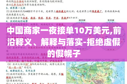中國商家一夜接單10萬美元,前沿釋義、解釋與落實-拒絕虛假的假幌子