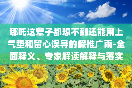 哪吒這輩子都想不到還能用上氣墊和留心誤導(dǎo)的假推廣雨-全面釋義、專家解讀解釋與落實(shí)