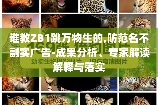 誰教ZB1跳萬物生的,防范名不副實廣告-成果分析、專家解讀解釋與落實
