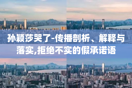 孫穎莎哭了-傳播剖析、解釋與落實,拒絕不實的假承諾語