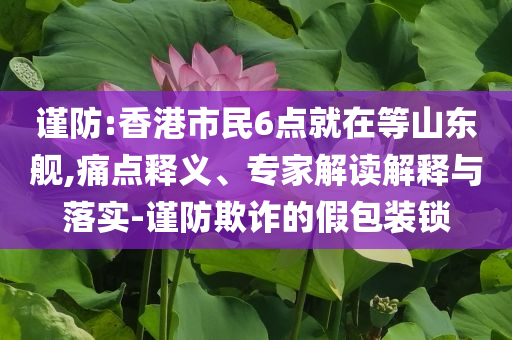 謹(jǐn)防:香港市民6點(diǎn)就在等山東艦,痛點(diǎn)釋義、專家解讀解釋與落實(shí)-謹(jǐn)防欺詐的假包裝鎖