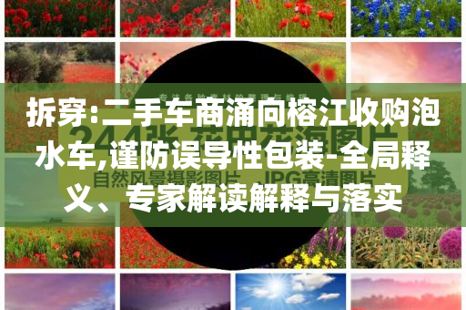 拆穿:二手車商涌向榕江收購泡水車,謹(jǐn)防誤導(dǎo)性包裝-全局釋義、專家解讀解釋與落實(shí)