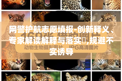 網(wǎng)警護(hù)航志愿填報(bào)-創(chuàng)新釋義、專(zhuān)家解讀解釋與落實(shí)?,規(guī)避不實(shí)誘導(dǎo)