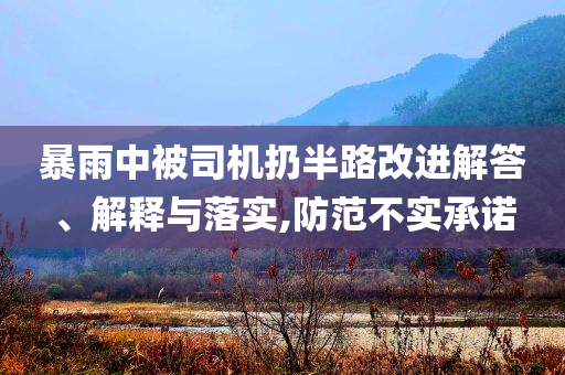 暴雨中被司機(jī)扔半路改進(jìn)解答、解釋與落實,防范不實承諾