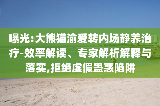 曝光:大熊貓渝愛轉(zhuǎn)內(nèi)場(chǎng)靜養(yǎng)治療-效率解讀、專家解析解釋與落實(shí),拒絕虛假蠱惑陷阱