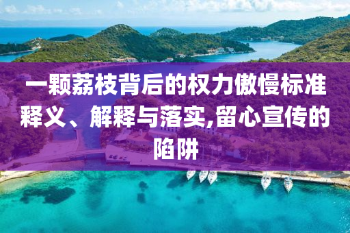 一顆荔枝背后的權(quán)力傲慢標準釋義、解釋與落實,留心宣傳的陷阱
