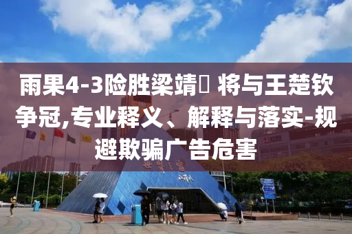 雨果4-3險(xiǎn)勝梁靖崑 將與王楚欽爭冠,專業(yè)釋義、解釋與落實(shí)-規(guī)避欺騙廣告危害