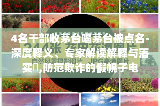 4名干部收茅臺喝茅臺被點名-深度釋義、專家解讀解釋與落實?,防范欺詐的假幌子電
