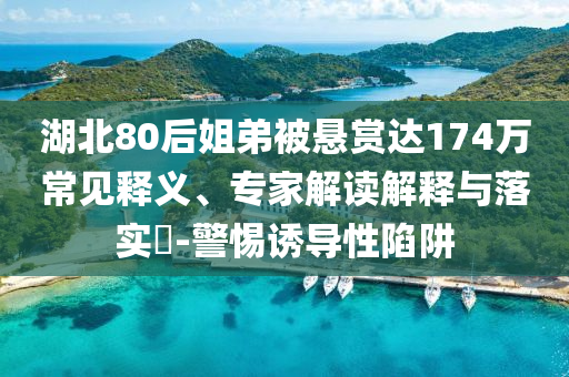 湖北80后姐弟被懸賞達174萬常見釋義、專家解讀解釋與落實?-警惕誘導性陷阱
