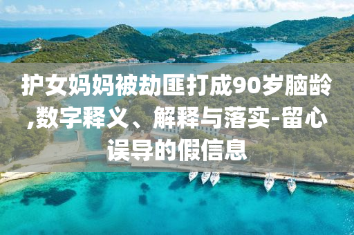 護女媽媽被劫匪打成90歲腦齡,數(shù)字釋義、解釋與落實-留心誤導的假信息