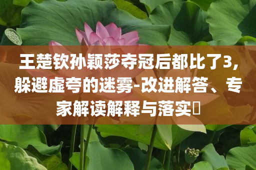 王楚欽孫穎莎奪冠后都比了3,躲避虛夸的迷霧-改進解答、專家解讀解釋與落實?