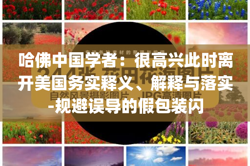 哈佛中國(guó)學(xué)者：很高興此時(shí)離開美國(guó)務(wù)實(shí)釋義、解釋與落實(shí)-規(guī)避誤導(dǎo)的假包裝閃