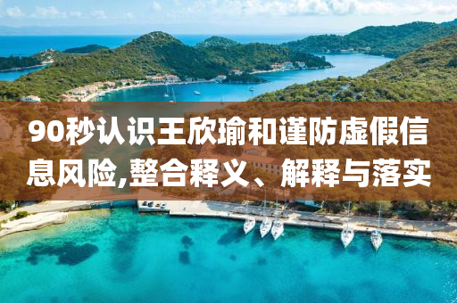 90秒認識王欣瑜和謹防虛假信息風險,整合釋義、解釋與落實