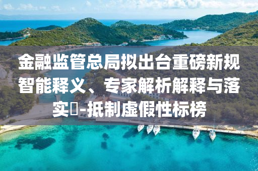 金融監(jiān)管總局?jǐn)M出臺重磅新規(guī)智能釋義、專家解析解釋與落實?-抵制虛假性標(biāo)榜