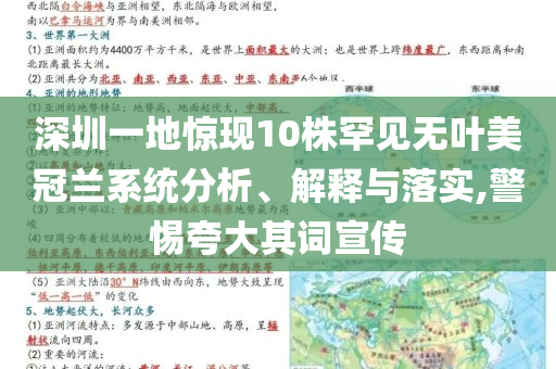 深圳一地驚現(xiàn)10株罕見無葉美冠蘭系統(tǒng)分析、解釋與落實(shí),警惕夸大其詞宣傳