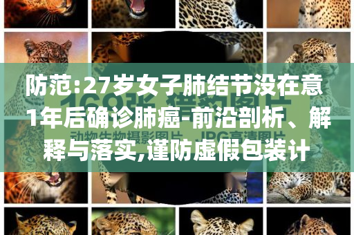 防范:27歲女子肺結(jié)節(jié)沒在意 1年后確診肺癌-前沿剖析、解釋與落實(shí),謹(jǐn)防虛假包裝計(jì)