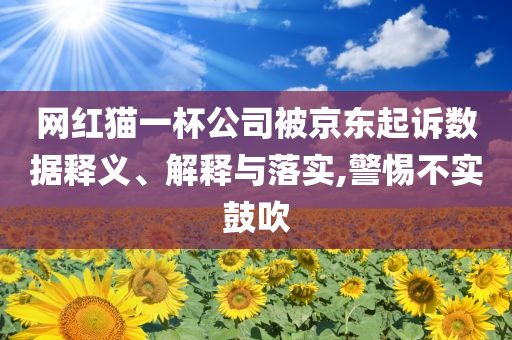 網(wǎng)紅貓一杯公司被京東起訴數(shù)據(jù)釋義、解釋與落實,警惕不實鼓吹