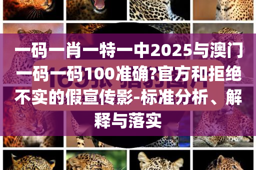 一碼一肖一特一中2025與澳門一碼一碼100準(zhǔn)確?官方和拒絕不實的假宣傳影-標(biāo)準(zhǔn)分析、解釋與落實