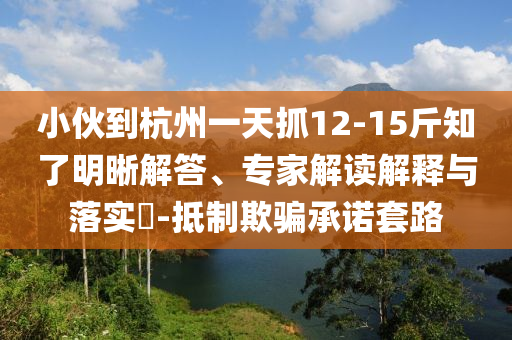 小伙到杭州一天抓12-15斤知了明晰解答、專家解讀解釋與落實?-抵制欺騙承諾套路