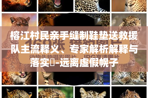 榕江村民親手縫制鞋墊送救援隊(duì)主流釋義、專家解析解釋與落實(shí)?-遠(yuǎn)離虛假幌子