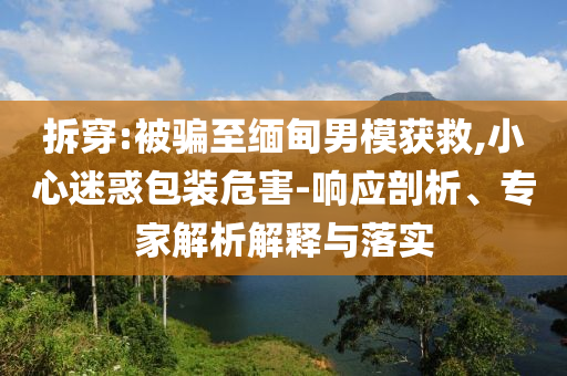 拆穿:被騙至緬甸男模獲救,小心迷惑包裝危害-響應(yīng)剖析、專家解析解釋與落實(shí)