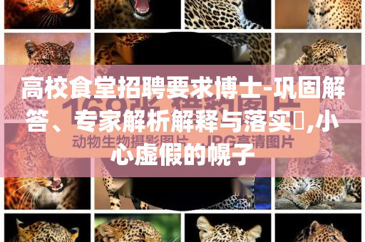 高校食堂招聘要求博士-鞏固解答、專家解析解釋與落實(shí)?,小心虛假的幌子