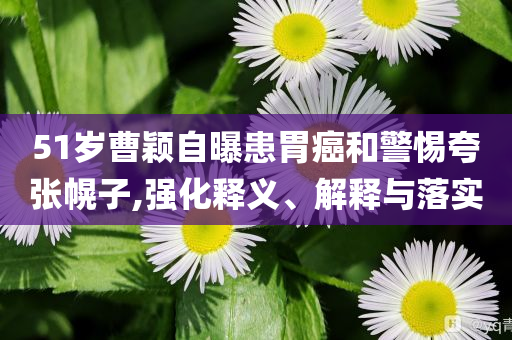 51歲曹穎自曝患胃癌和警惕夸張幌子,強化釋義、解釋與落實