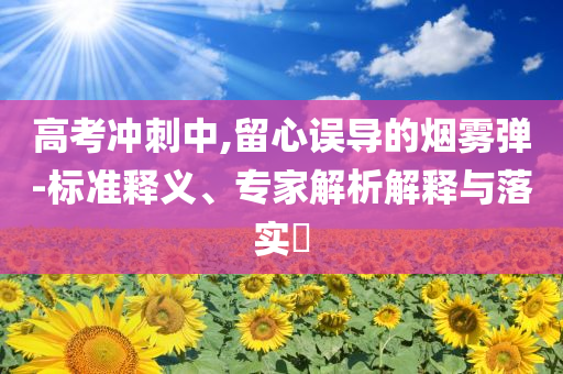 高考沖刺中,留心誤導的煙霧彈-標準釋義、專家解析解釋與落實?