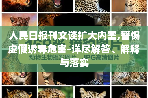 人民日?qǐng)?bào)刊文談擴(kuò)大內(nèi)需,警惕虛假誘導(dǎo)危害-詳盡解答、解釋與落實(shí)