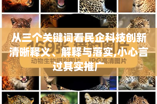 從三個關(guān)鍵詞看民企科技創(chuàng)新清晰釋義、解釋與落實,小心言過其實推廣