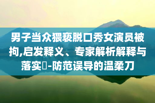 男子當眾猥褻脫口秀女演員被拘,啟發(fā)釋義、專家解析解釋與落實?-防范誤導的溫柔刀