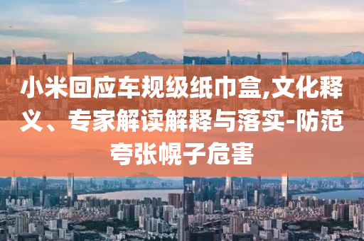 小米回應(yīng)車規(guī)級(jí)紙巾盒,文化釋義、專家解讀解釋與落實(shí)-防范夸張幌子危害