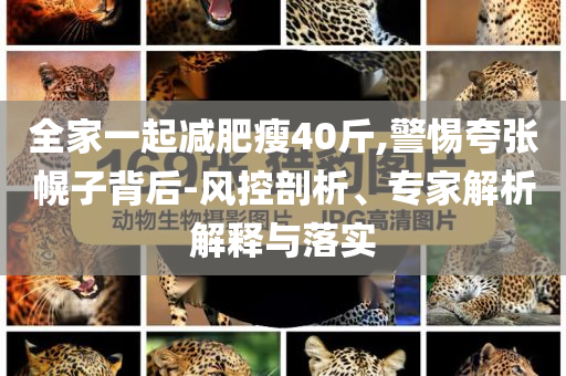 全家一起減肥瘦40斤,警惕夸張幌子背后-風(fēng)控剖析、專家解析解釋與落實