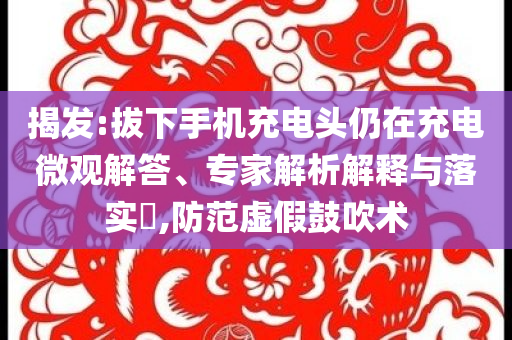 揭發(fā):拔下手機(jī)充電頭仍在充電微觀解答、專(zhuān)家解析解釋與落實(shí)?,防范虛假鼓吹術(shù)